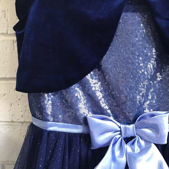 Jona Michelle Blue 2 Pc Fit & Flare Fancy Tulle Dress w/shrug Girl's Size 12 - Picture 8 of 11